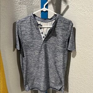 Men's Blue Short Sleeve Henley Tee